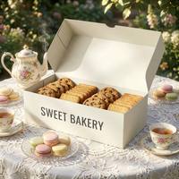 Boîte à biscuits en papier alimentaire biodégradable avec revêtement UV personnalisé pour boulangerie