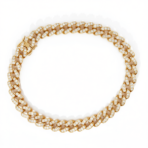 Tianyu Color Gemstone Cuban chain <b>necklace</b> gold-plated and inlaid with zircon hip-hop style chain jewelry for Unisex - Product Image 1