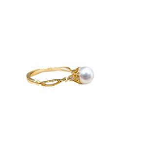 Support de bague en argent S925, accessoires de perles DIY, édition simple, perles de 6 à 8 mm, apprêts de bijoux - 10217 - Product Image 5
