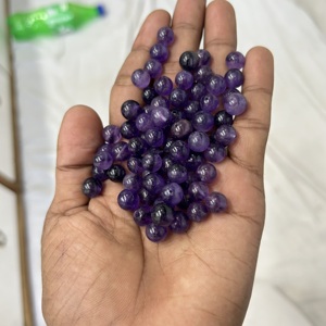 Vente en gros de perles d'améthyste naturelles rondes de 8 mm pour colliers à la mode pour les occasions de cadeaux de fiançailles de mariage - Product Image 2