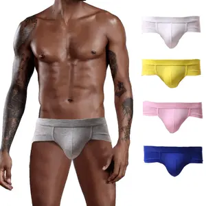 Cooling Custom Logo Cotton Feelings Men Boxers Briefs Mens Solid Color Underwear