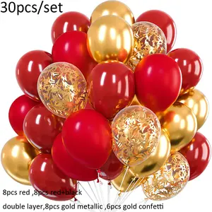 Set di palloncini con paillettes quadrati in lattice di metallo dorato da 30 pezzi palloncini per decorazioni per feste di compleanno di nozze