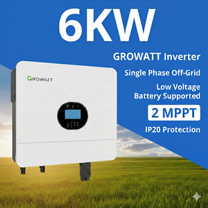 <span class=keywords><strong>Inversor</strong></span> Solar <span class=keywords><strong>Growatt</strong></span> SPF 6000ES Plus 6KW <span class=keywords><strong>6000W</strong></span> 48V 2 MPPT, <span class=keywords><strong>Inversor</strong></span> Monofásico Fuera de la Red para Uso Doméstico, <span class=keywords><strong>Inversor</strong></span> Solar Híbrido - Product Image 1