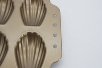 Moule à gâteau en forme de coquille de madeleine, couleur or, écologique, pour la cuisson