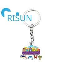Porte-clés Souvenir Personnalisé en Émail, Drapeau de Willemstad Curaçao, Tortue, Plage, Voyage, Carte des Îles des Caraïbes, Flamant Rose, Vente en Gros