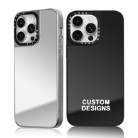 Étui de téléphone personnalisé de haute qualité en TPU+PC antichoc avec dos miroir peint en UV, tendance streetwear pour 12-15 Pro Max