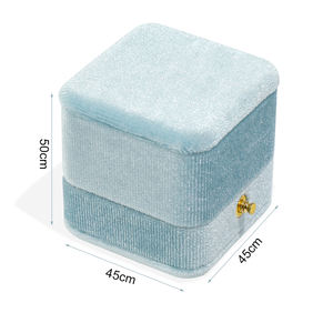 Weimei Hot Design Bijoux Mini Bague Boîte Joyero Emballage Boîtes à bijoux bleues Boîte à bijoux en velours avec logo personnalisé - Product Image 5