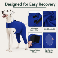 Combinaison de récupération post-chirurgicale pour chien, anti-léchage, pour protection des plaies abdominales après stérilisation, respirante, douce et lavable