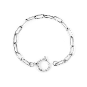 Pulsera de Cadena de Acero Inoxidable Chapada en Oro Estilo Europeo Americano, Eslabones Geométricos, Joyería Unisex - Product Image 5