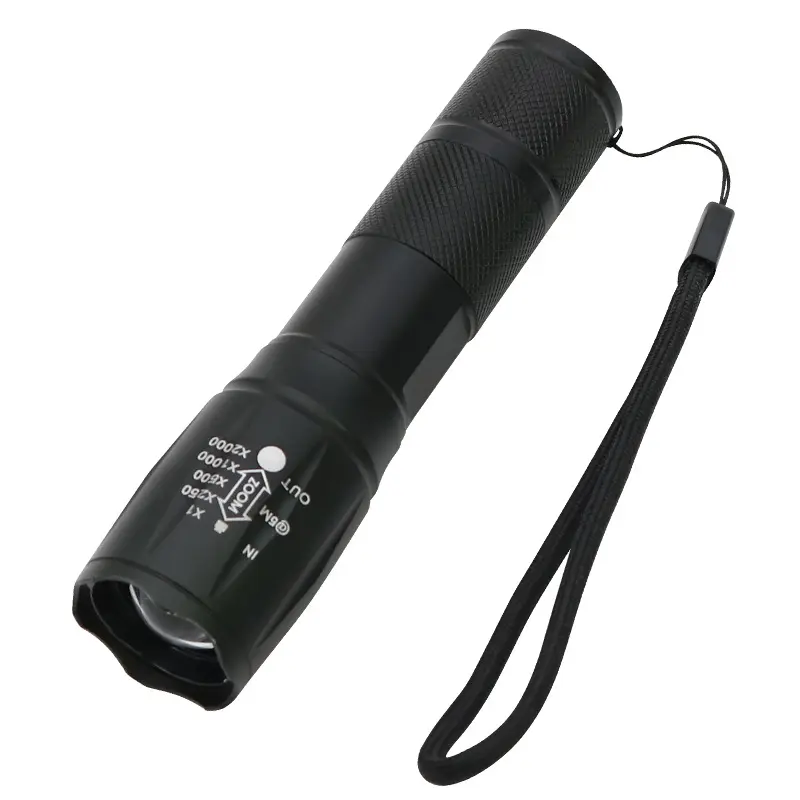 D78 OEM Zoomable LED torch light ricaricabile impermeabile T6 zoom maniglia campeggio torce tattiche di emergenza