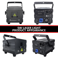 Lumière laser 3D pleine couleur 5W, contrôle DMX512/activation sonore RGB pour éclairage de scène professionnel, mariages, bars, nuits