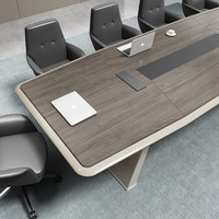 Table de conférence simple et moderne, épaissie, de grande taille, en forme de barre ; Table de réunion de bureau ; Table de formation ; Ensemble table et chaises pour salle de conférence