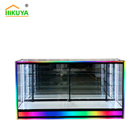 Vitrine d'exposition en verre arc-en-ciel réglable et personnalisable avec porte coulissante miroir, vitrine durable pour boutique de tabac