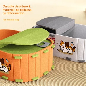 Casa para Gatos en Forma de Lata, Uso Interior, Diseño de Dibujos Animados, Para Todas las Estaciones, Cálida para Invierno, Casa Pequeña para Gatos con Rascador, Segura - Product Image 4