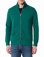 Cardigan en jean 420g à col montant et fermeture éclair pour homme, coupe droite, grande taille, veste décontractée brodée pour couple, sportswear d'automne