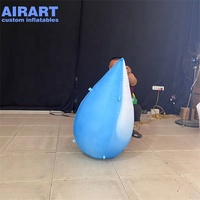 Vente en gros de décorations gonflables en forme de goutte d'eau, taille personnalisée, avec éclairage LED intégré