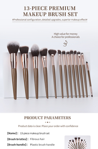 Juego de 13 Brochas de Maquillaje YUEXIU para Principiantes, de Pelo Sintético con Mango de Plástico, para Sombras de Ojos, Delineador, Sombras de Nariz, Puntos, Brillo Labial - Product Image 6