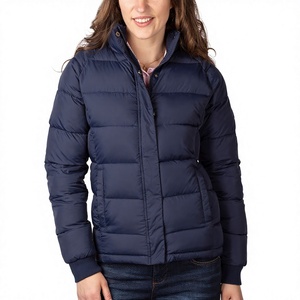 Women's Winter Warm Bubble <b>Puffer</b> <b>Jacket</b> Breathable Coats With Shiny Light Zipper Closure Printed Pattern <b>Crop</b> Style Women - Product Image 1