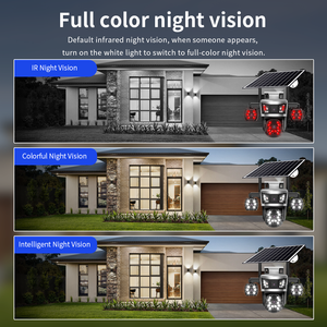 Caméra de sécurité solaire OEM AOV CCTV PTZ sans fil WiFi 4G avec carte SIM, 4 objectifs et enregistrement continu 24/7 pour la surveillance domestique et la protection des espaces sauvages - Product Image 4