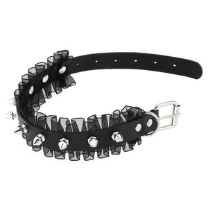 Punk nouveau Harajuku dentelle femmes gothique Rivet pointes en cuir collier ras du cou collier à la main Punk Sexy élégant en cuir Pu tour de cou - Product Image 2