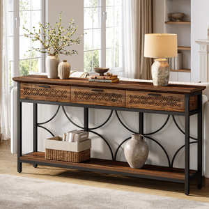 Table <span class=keywords><strong>console</strong></span> de 70.9 po, longue table d'entrée avec tiroirs de rangement - Product Image 1