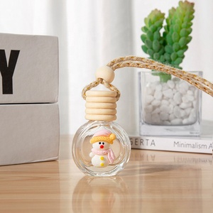 8ml Rỗng giáng sinh Vòng phong cách nóng bán xe làm mát không khí chai nước hoa xe khuếch tán chai với bằng gỗ nắp tròn - Product Image 4