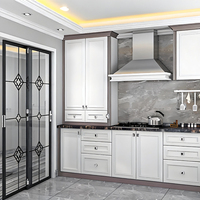 Armoires en bois massif de chêne BOSNiE, design écologique et résistant à l'eau, style moderne classique blanc pour cuisine et salon