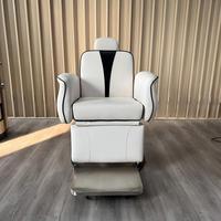 Fauteuil de barbier moderne inclinable avec levage hydraulique et repose-pieds réglable, mobilier de salon ergonomique et élégant