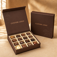 Caja de Regalo Magnética Rígida de Lujo Ecológica Personalizada para Empaque de Trufas de Chocolate, Caja de Chocolate Tipo Concha para Eid Mubarak