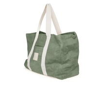 Große Kapazität Individuell Bestickte Logo-Streifen Frottee-Schultertasche Terry-Stoff Damen Grüne Einkaufstasche