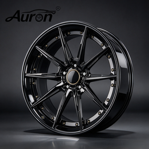 ล้อแม็กซ์อะลูมิเนียมอัลลอย Auron สีดำเงา พร้อมหน้าเจียรแบบหลายก้าน สองชิ้น สำหรับรถยนต์นั่งส่วนบุคคล ปรับปรุงรุ่นใหม่ - Product Image 3