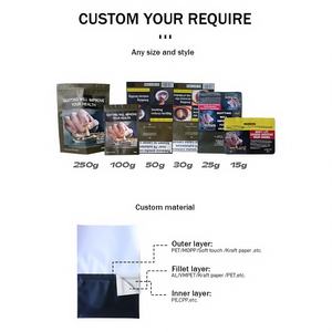 wholesale custom resealable gv virginia empty tobacco pouches 30g 50g smoking leaf packaging <b>bags</b> - Product Image 4