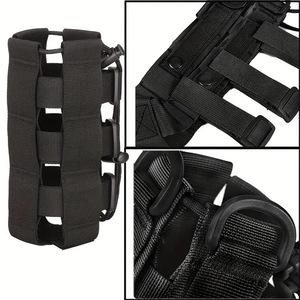 กระเป๋าใส่ขวดน้ำแบบยุทธวิธี สีดำ ทำจากไนลอน ทนทาน เหมาะสำหรับกิจกรรมกลางแจ้ง พร้อมสายปรับได้และห่วงรูปตัว D - Product Image 4