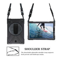 Étui robuste pour tablette Samsung Tab A 10.5 T590 avec sangle de transport personnalisable, poignée et bandoulière rotative à 360°