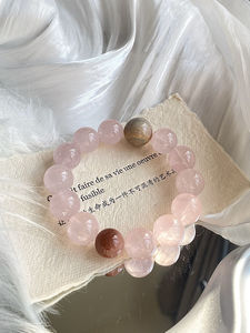 DejaVu สีชมพูเจลลี่แสงฝันคริสตัลสร้อยข้อมืออ่อนโยนอารมณ์พีชเบ่งบานด้วยความรู้สึกของการออกแบบ - Product Image 2