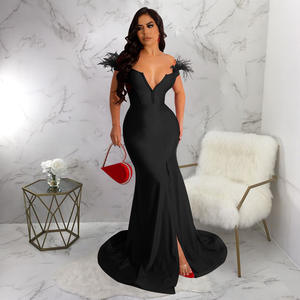 2024 HO Fora Do Ombro Elegante Sereia <span class=keywords><strong>Prom</strong></span> Vestido Vestido De Manga Fria Sweep Train Vestidos De Festa À Noite - Product Image 1