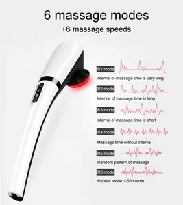 Luyao massageador sem fio tipo c, display lcd, massagem quiropraxia, vibração, portátil, com aquecimento e vibração