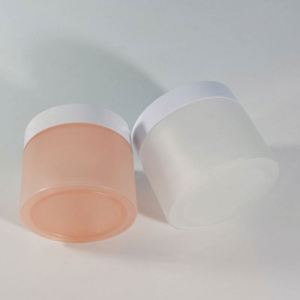 Tarro Cosmético de Lujo Blanco Esmerilado de 100g con Tapa de Rosca de Plástico para Crema de Cuidado de la Piel, Lápiz Labial, Pestañas Postizas, Polvo Suelto - Product Image 5