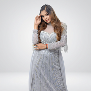 Vestido de Fiesta de Noche de Lujo con Mangas Largas, Bordado de Lentejuelas y Cuentas, Patrón Floral, Vestido Largo Elegante para Eventos Formales - Product Image 4