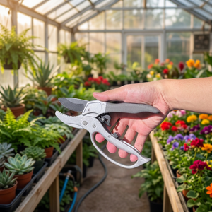 Sécateur de jardin à cliquet ergonomique avec poignées en aluminium et poignées en PVC, finition polie, garantie de 2 ans - Product Image 3