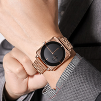 Montre de luxe Shikemei à bracelet en acier, cadran secondaire séparé, design à deux aiguilles, style décontracté et professionnel, étanche