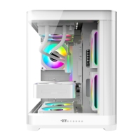 Lovingcool Fabricant Nouveau Design Incurvé En Verre Trempé PC RGB Gamer Cabinet Tour D'ordinateur De Jeu Blanc Boîtier PC De Jeu