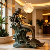 Lampe de sol en bronze personnalisée D&Z Art Group, sculpture artistique, éclairage pour la décoration de hôtels et villas de luxe