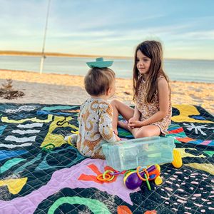 Motif personnalisé Super Large Impression Quilting Tapis <span class=keywords><strong>de</strong></span> <span class=keywords><strong>plage</strong></span> Tapis <span class=keywords><strong>de</strong></span> jeu avec oeillet <span class=keywords><strong>de</strong></span> parapluie au milieu - Product Image 2