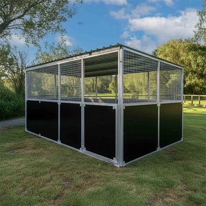 Establos para Caballos de Metal Galvanizado en Caliente, 2.5 x 4 m, Establos Portátiles para Caballos al Aire Libre con Tubos de Acero y Techo de Bambú - Product Image 2