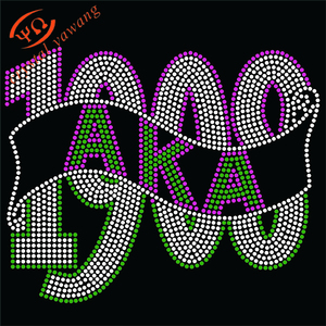 Custom Iron on AKA Bling Rhinestone <strong>Transfer</strong> <strong>Sorority</strong> Iron on 1908 <strong>Heat</strong> <strong>Transfer</strong> for Clothing - Product Image 2