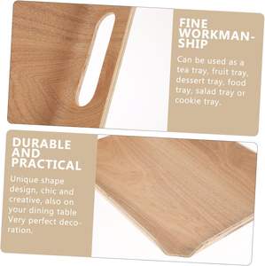 Plateau rectangulaire en bois courbé avec logo personnalisé, plateau de service pour aliments, ustensiles de cuisine - Product Image 5