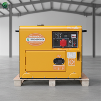 Groupe électrogène diesel portable silencieux refroidi par air Binshi Power 60HZ monophasé 110-480V 6 KVA 6,5KW