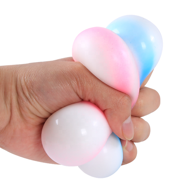 Free Sample Soft Mini 6 cm TPR Squishy Ball Puffer Ball Toy Rainbow Squish Stress Ball