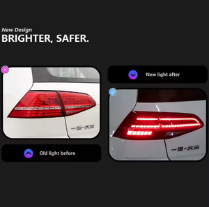 ไฟท้าย LED AURON สำหรับรถยนต์ VW Golf 7 เลนส์ใส รุ่นใหม่ อัพเกรด พร้อมไฟวิ่งกลางวัน 6000K 6000 ลูเมนส์ แบบเสียบใช้งานได้ทันที ปี 2012-2020 - Product Image 3